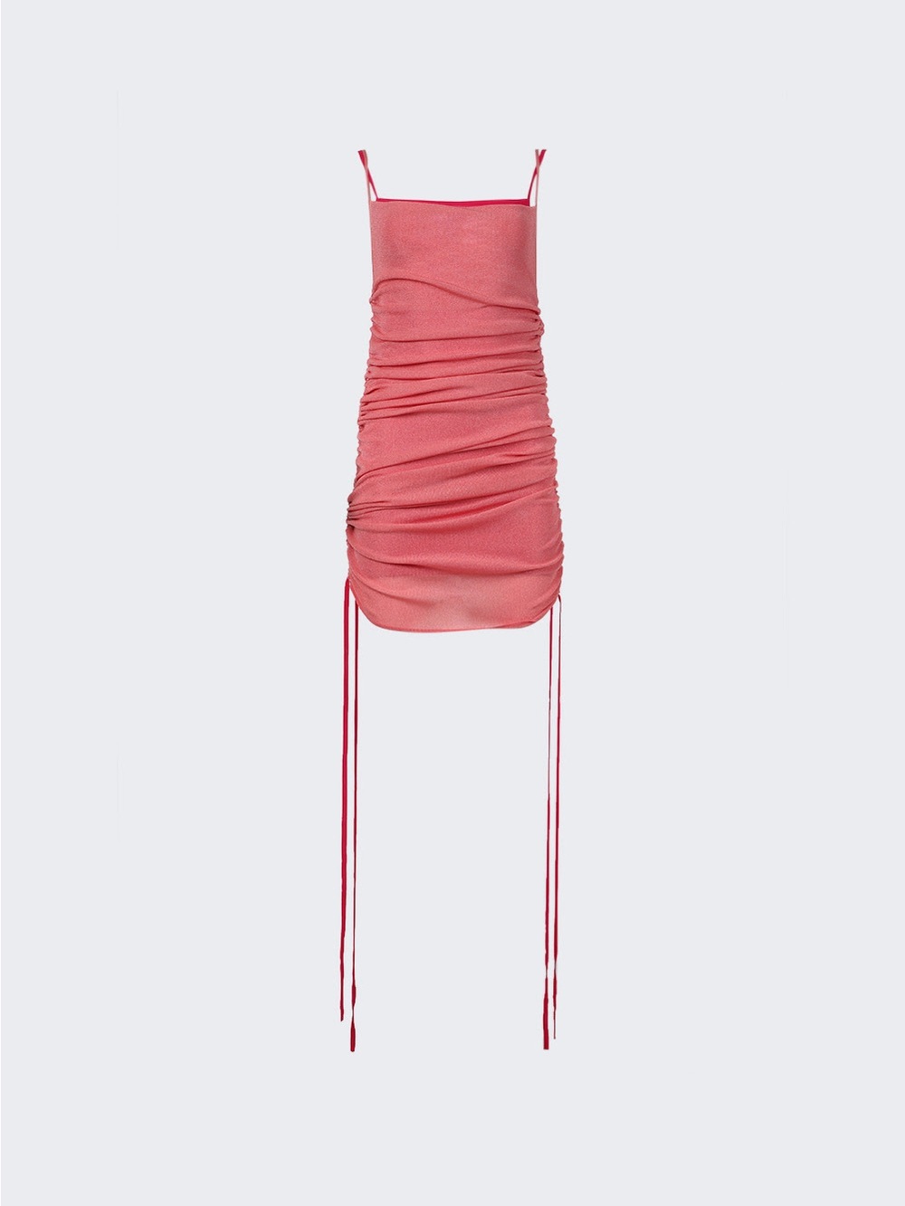 (NWT) DION LEE SHEER MULTIRIB DRAPE MINI DRESS (FUCHSIA)
